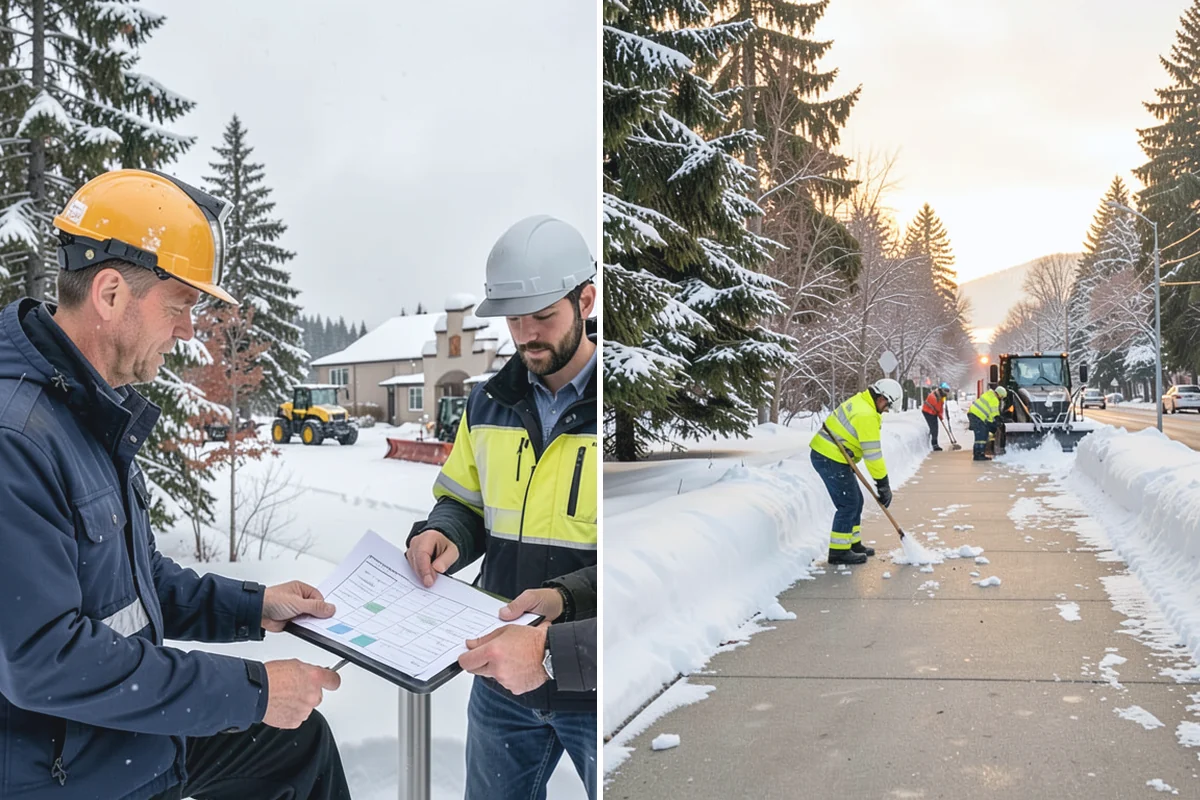 Winter Storm Cleanup in Medina, King County, WA - Assess the property for berms, ice, and missed areas