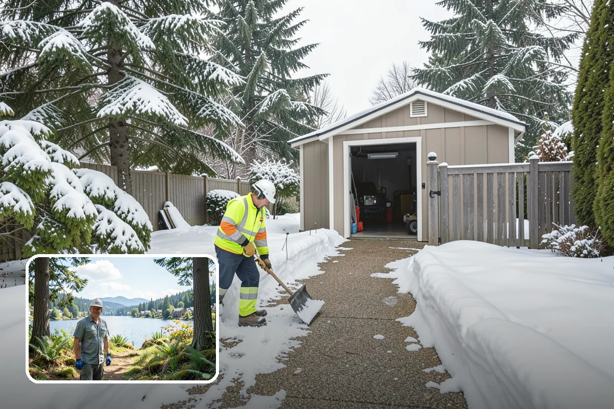 Winter Storm Cleanup in Milton, King County, WA - Removal of plow berms and hard-packed leftovers