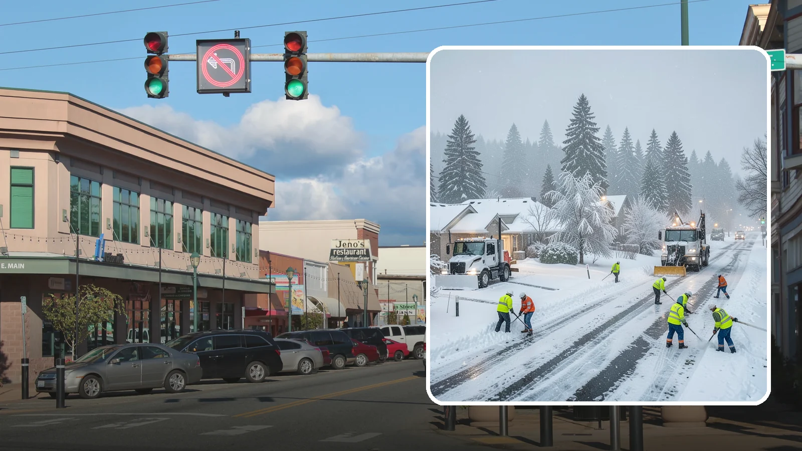 Winter Storm Cleanup in Monroe, Snohomish County, WA - After a winter storm passes, we handle the full cleanup so your driveway, lot, and walkways are clear and safe again.