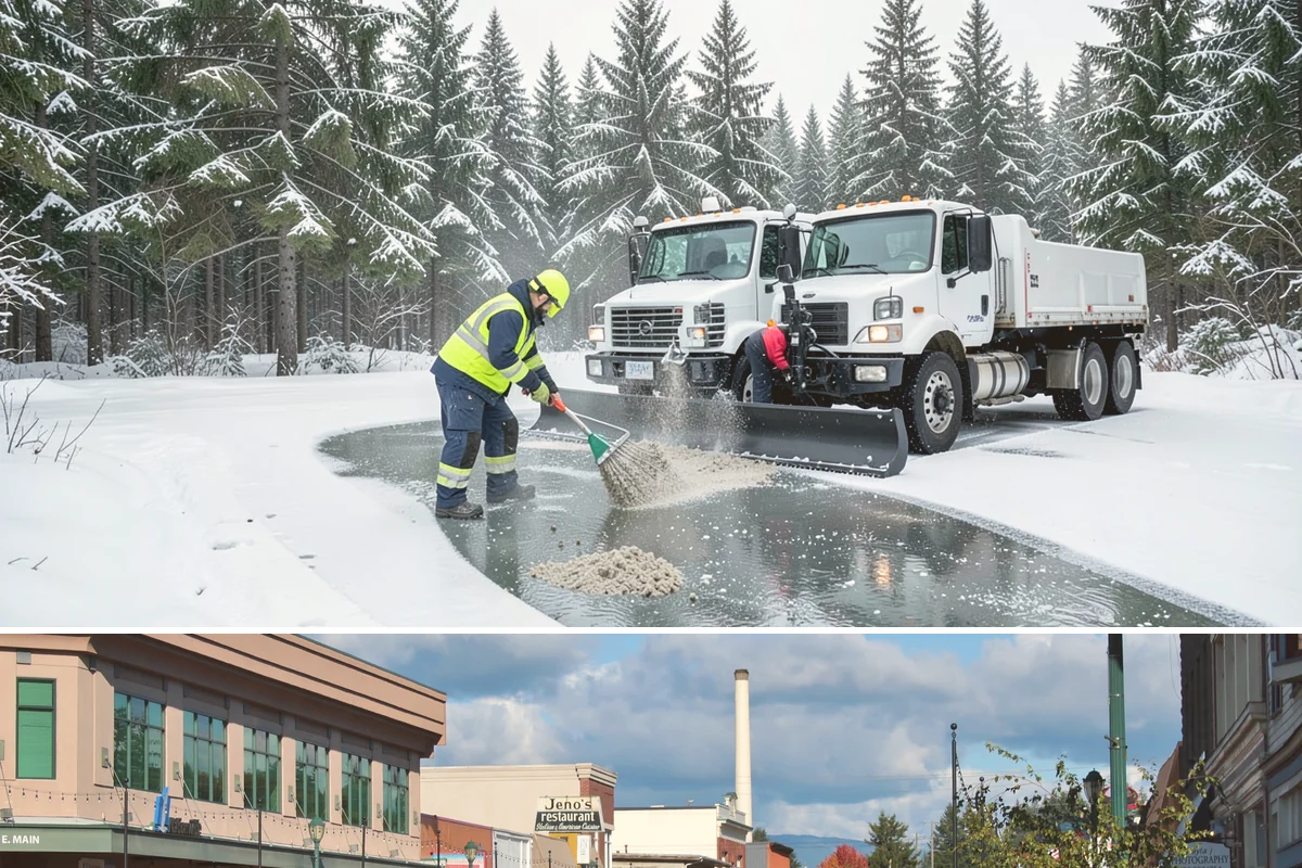 Winter Storm Cleanup in Monroe, Snohomish County, WA - Cleanup demand peaks in the days following each significant snowfall from late November through February.