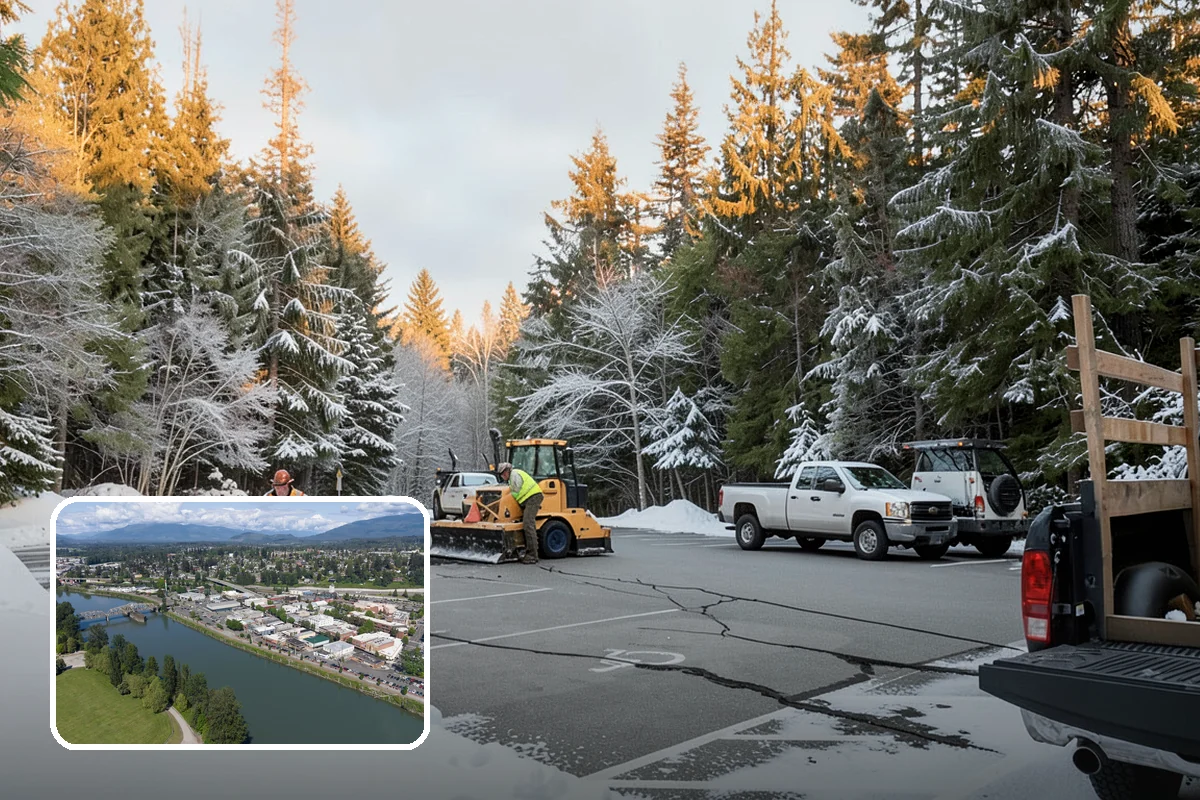 Winter Storm Cleanup in Mount Vernon, Skagit County, WA - Removal of plow berms and hard-packed leftovers