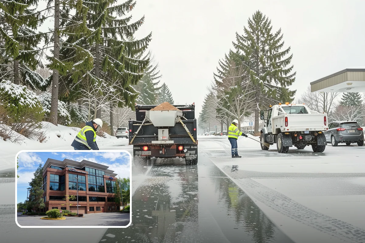 Winter Storm Cleanup in Mountlake Terrace, Snohomish County, WA - Removal of plow berms and hard-packed leftovers