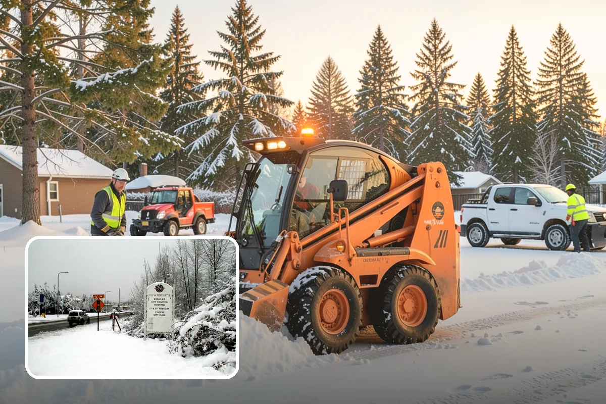 Winter Storm Cleanup in Newcastle, King County, WA - Removal of plow berms and hard-packed leftovers