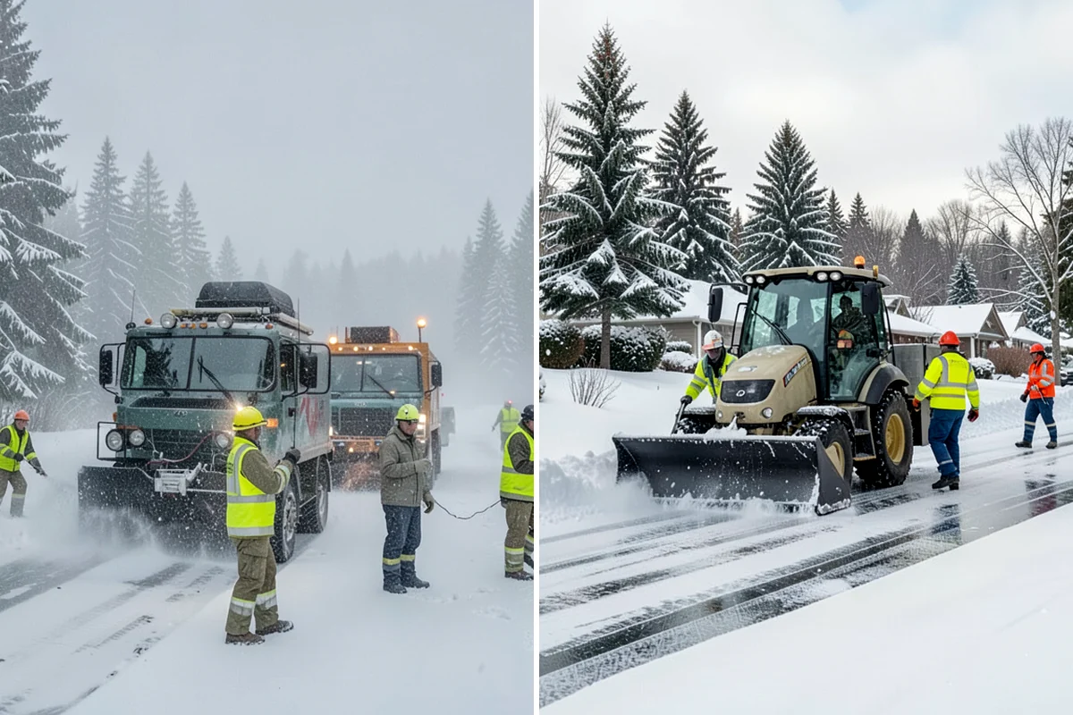 Winter Storm Cleanup in Normandy Park, King County, WA - Assess the property for berms, ice, and missed areas