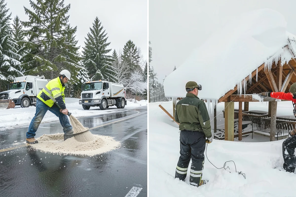 Winter Storm Cleanup in North Bend, King County, WA - Assess the property for berms, ice, and missed areas