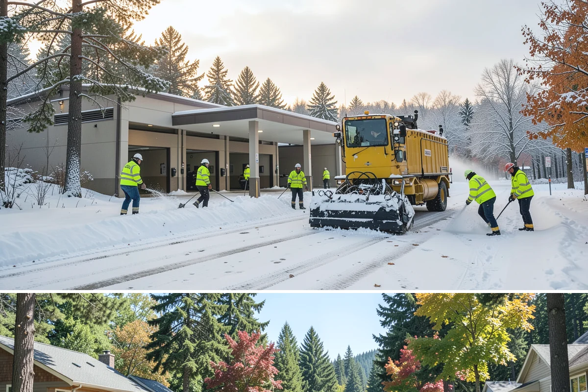 Winter Storm Cleanup in Orting, Pierce County, WA - Cleanup demand peaks in the days following each significant snowfall from late November through February.
