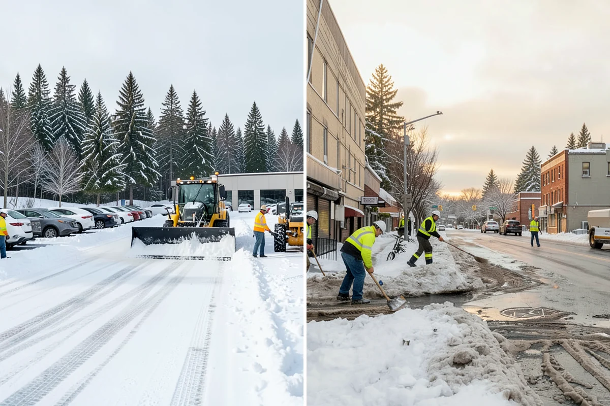 Winter Storm Cleanup in Puyallup, Pierce County, WA - Assess the property for berms, ice, and missed areas