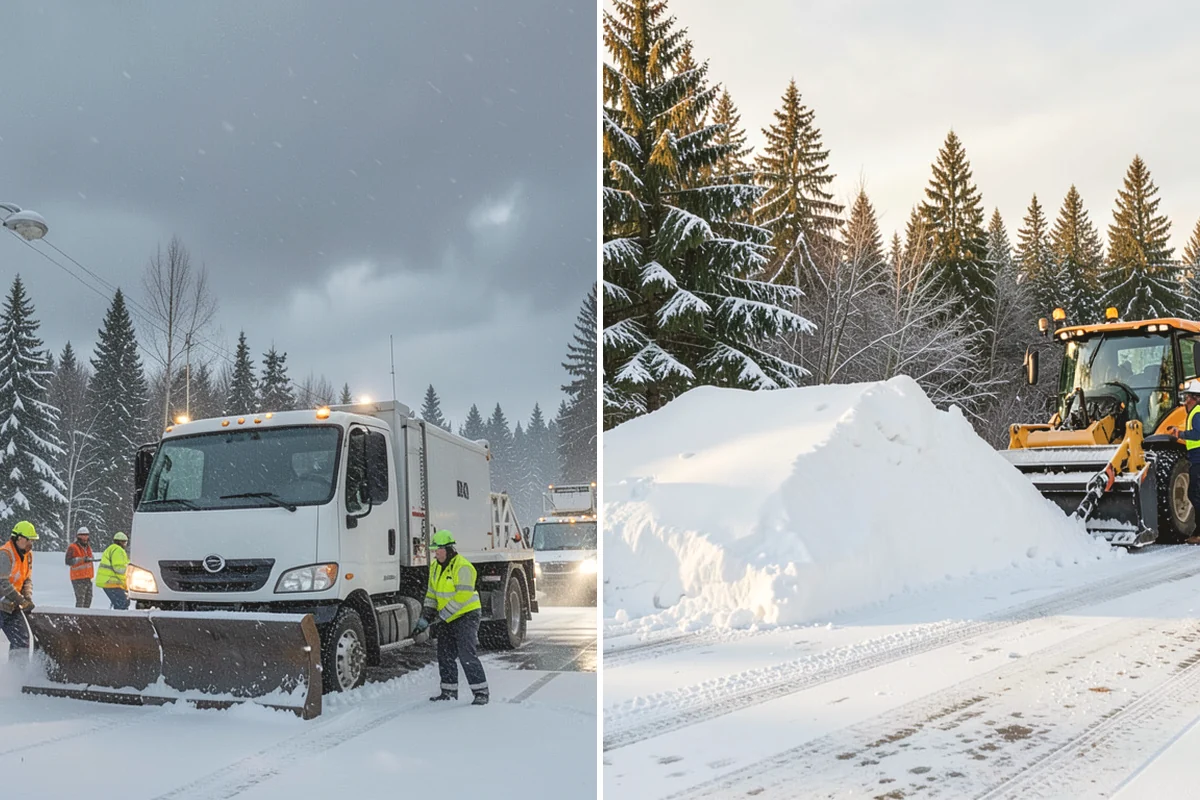 Winter Storm Cleanup in Ruston, Pierce County, WA - Assess the property for berms, ice, and missed areas