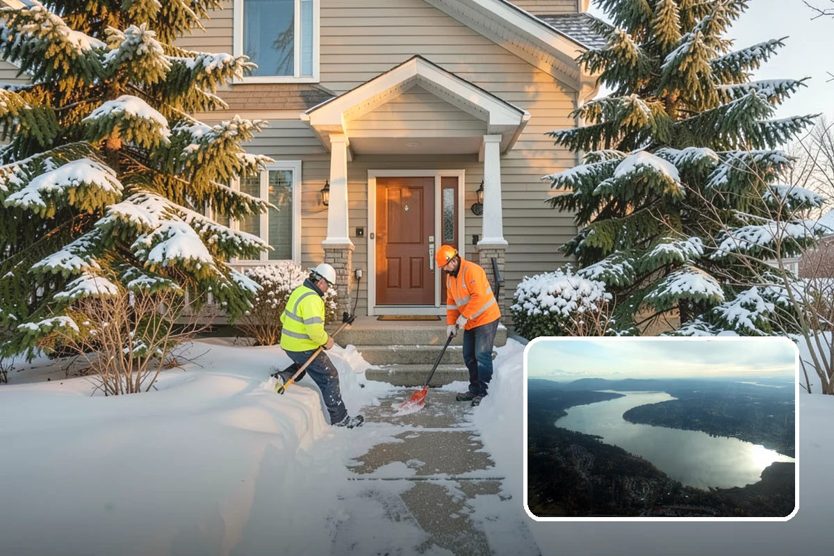 Winter Storm Cleanup in Sammamish, King County, WA - Removal of plow berms and hard-packed leftovers