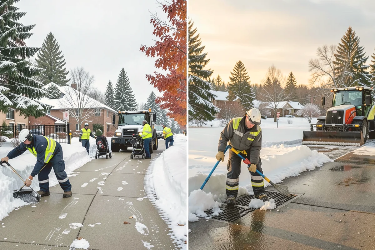 Winter Storm Cleanup in Sammamish, King County, WA - Assess the property for berms, ice, and missed areas