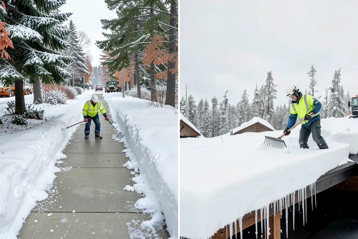 Winter Storm Cleanup in Seattle, King County, WA - Assess the property for berms, ice, and missed areas