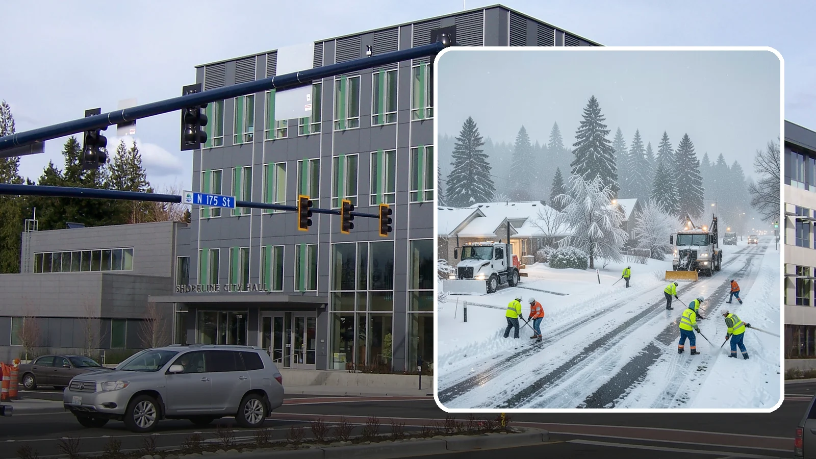 Winter Storm Cleanup in Shoreline, King County, WA - After a winter storm passes, we handle the full cleanup so your driveway, lot, and walkways are clear and safe again.