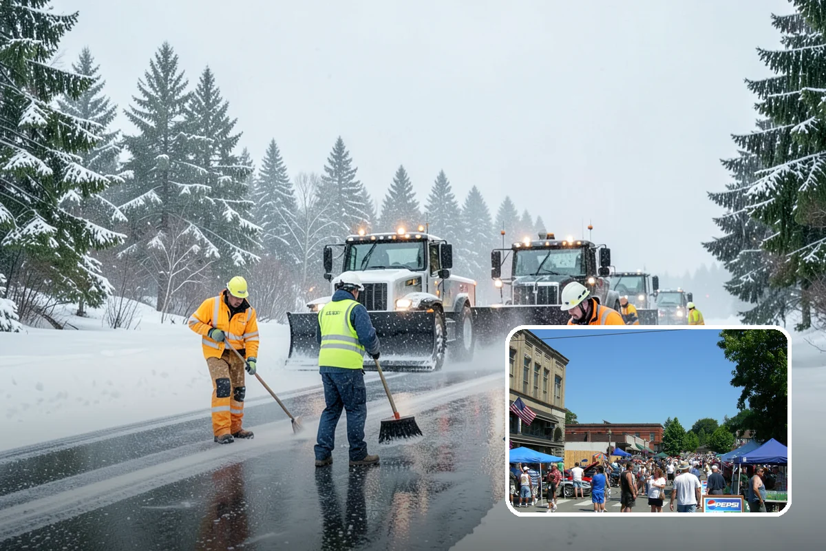 Winter Storm Cleanup in Snohomish, Snohomish County, WA - Removal of plow berms and hard-packed leftovers