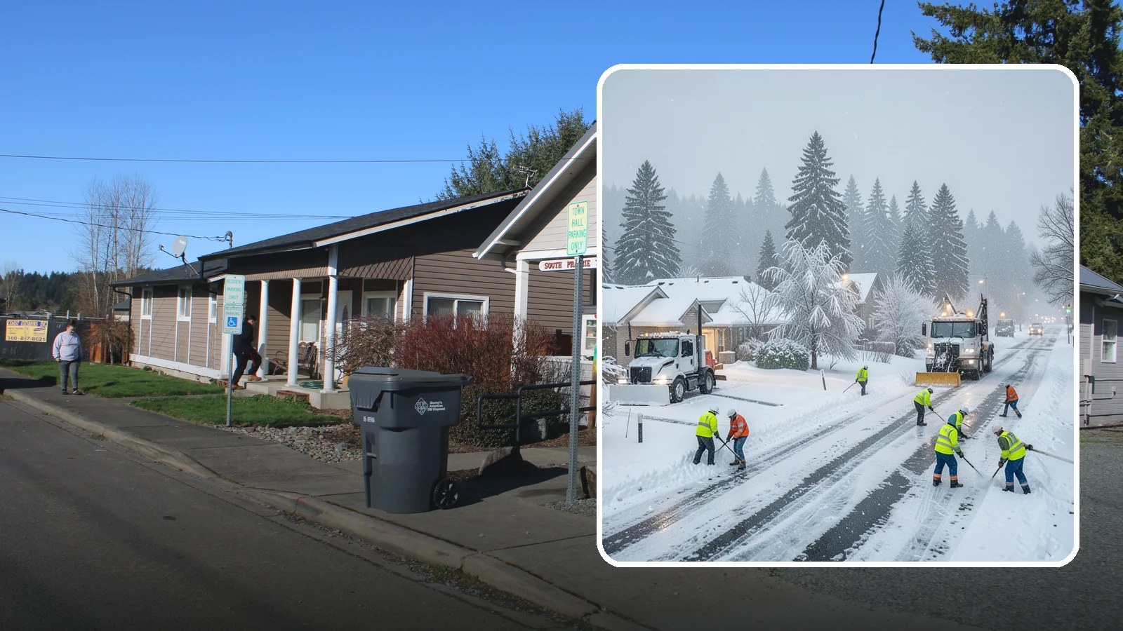 Winter Storm Cleanup in South Prairie, Pierce County, WA - After a winter storm passes, we handle the full cleanup so your driveway, lot, and walkways are clear and safe again.