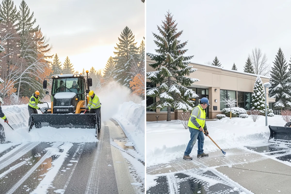 Winter Storm Cleanup in Sumner, Pierce County, WA - Assess the property for berms, ice, and missed areas