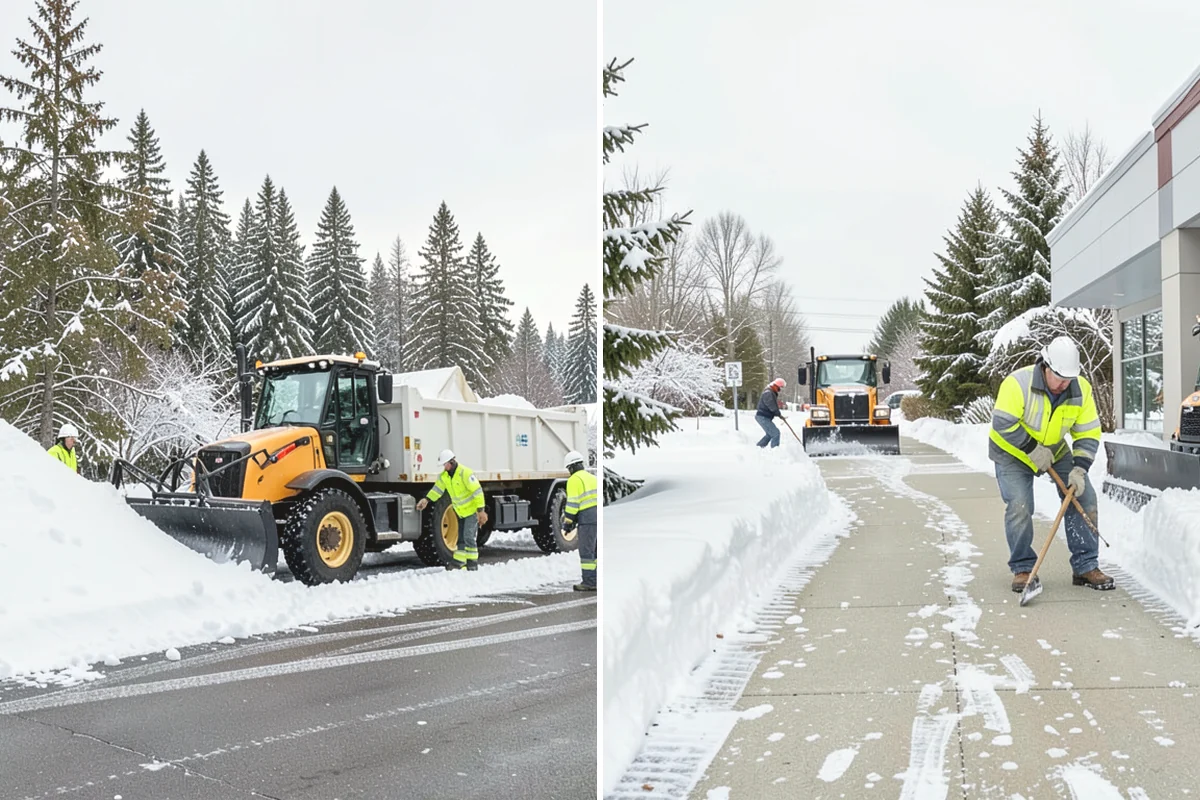 Winter Storm Cleanup in Tukwila, King County, WA - Assess the property for berms, ice, and missed areas