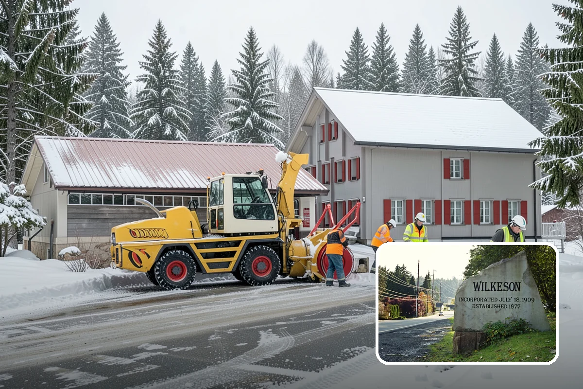 Winter Storm Cleanup in Wilkeson, Pierce County, WA - Removal of plow berms and hard-packed leftovers