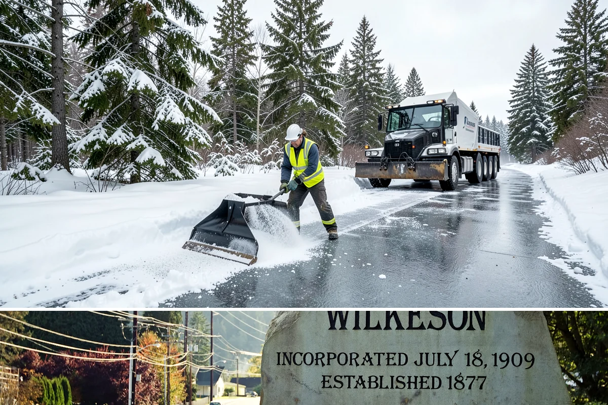 Winter Storm Cleanup in Wilkeson, Pierce County, WA - Cleanup demand peaks in the days following each significant snowfall from late November through February.
