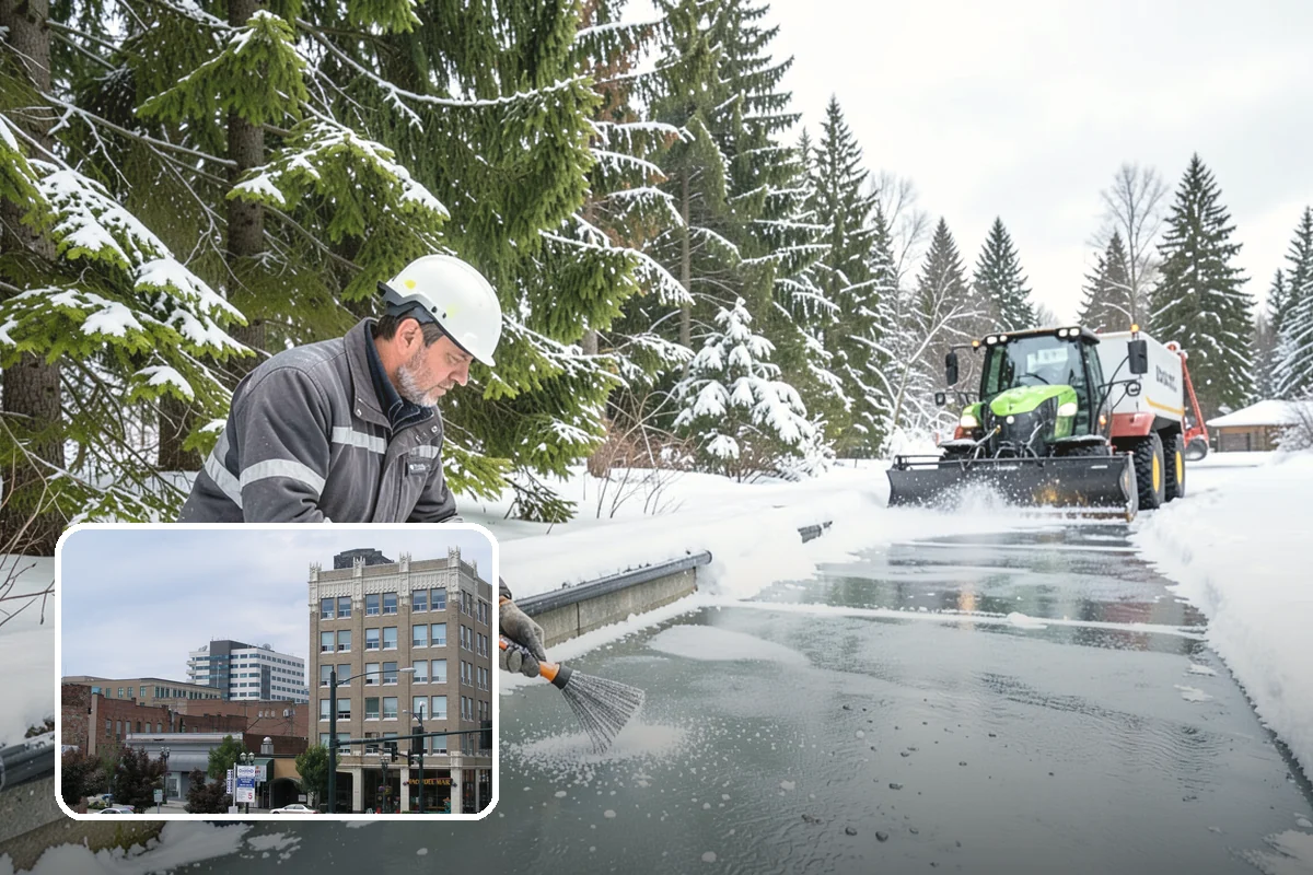 Zero-Tolerance Snow Service in Everett, Snohomish County, WA - Surfaces held bare throughout the entire storm