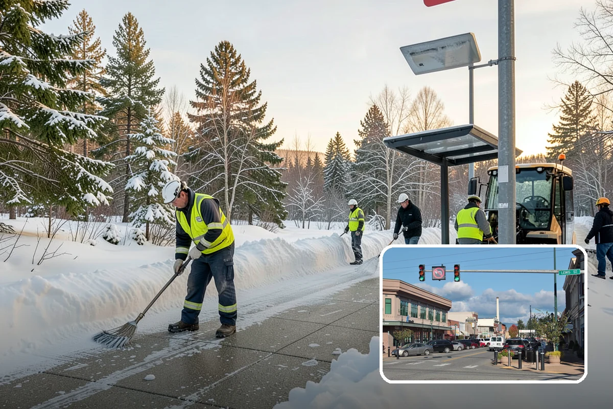 Zero-Tolerance Snow Service in Monroe, Snohomish County, WA - Surfaces held bare throughout the entire storm