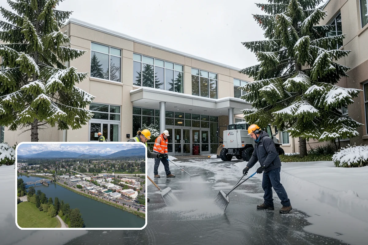 Zero-Tolerance Snow Service in Mount Vernon, Skagit County, WA - Surfaces held bare throughout the entire storm