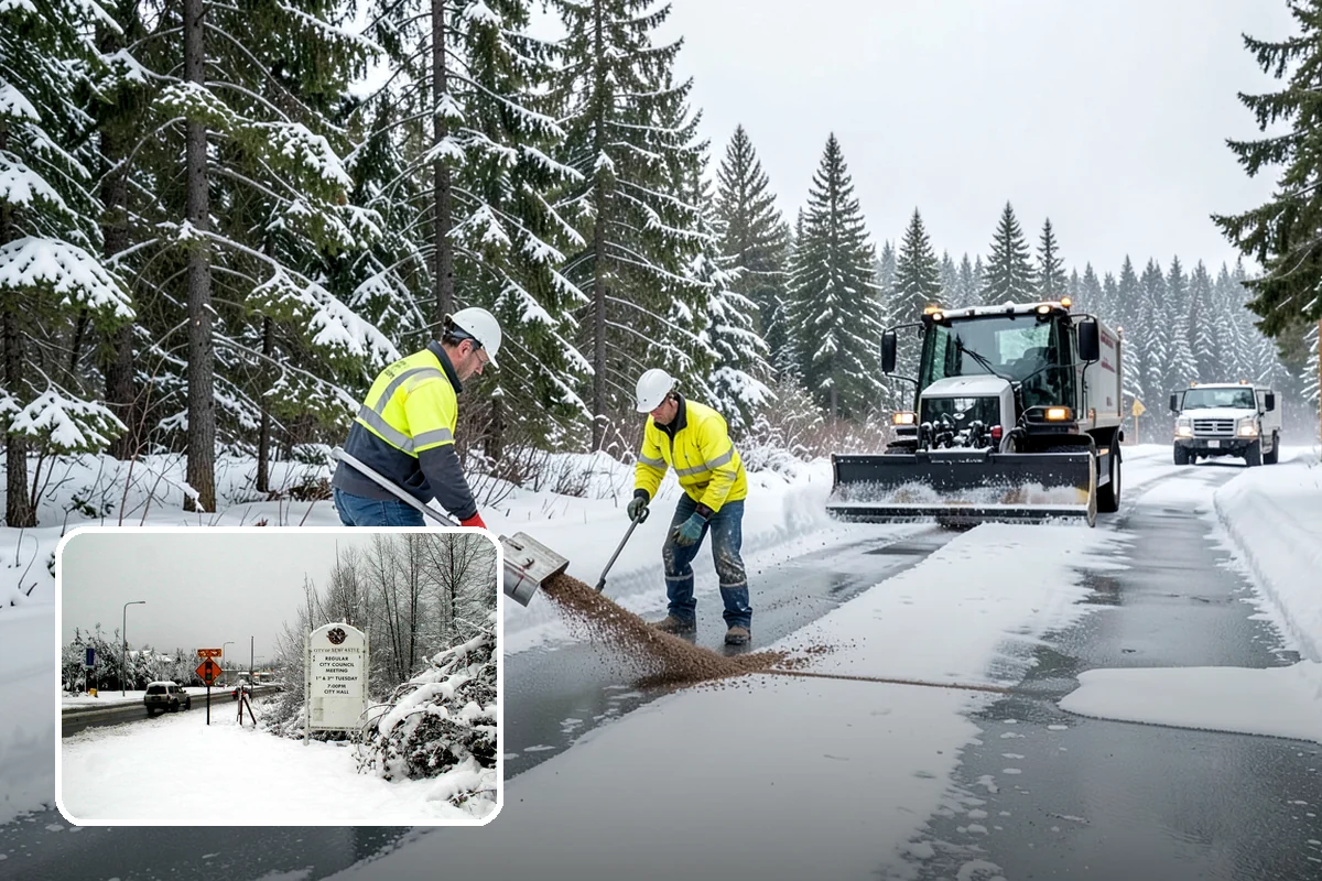 Zero-Tolerance Snow Service in Newcastle, King County, WA - Surfaces held bare throughout the entire storm