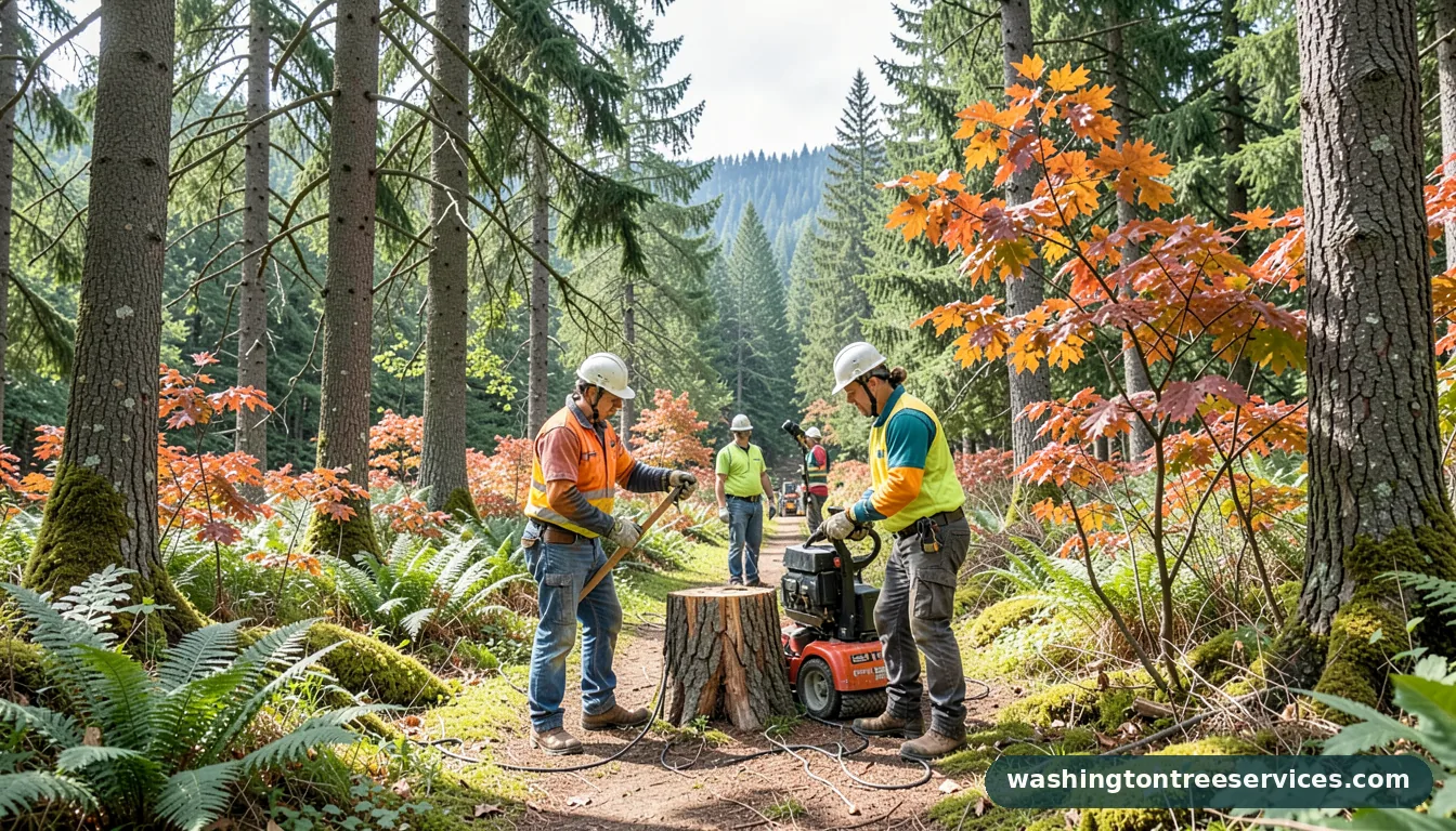 ace hardware stump remover - certified arborists at work in Washington