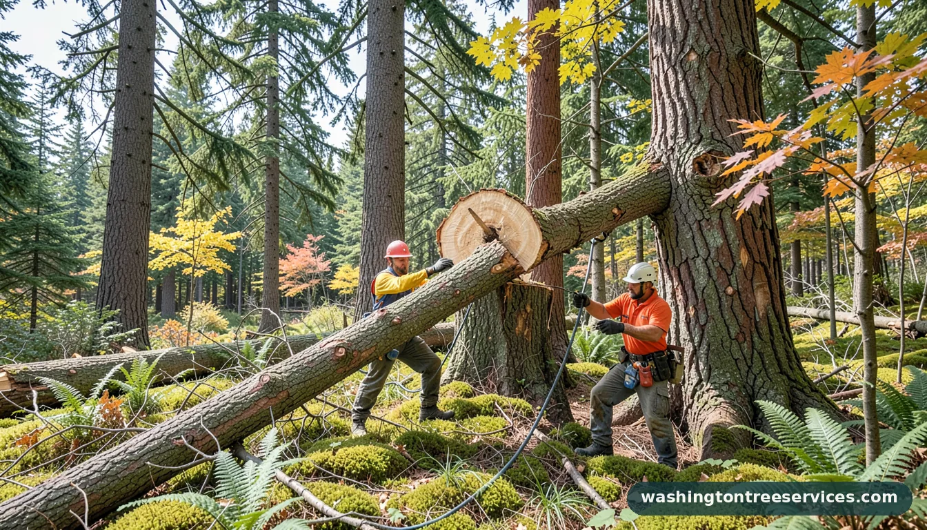 Completed advanced tree felling techniques project by Washington Tree Services advanced tree felling techniques - completed tree work by Washington Tree Services