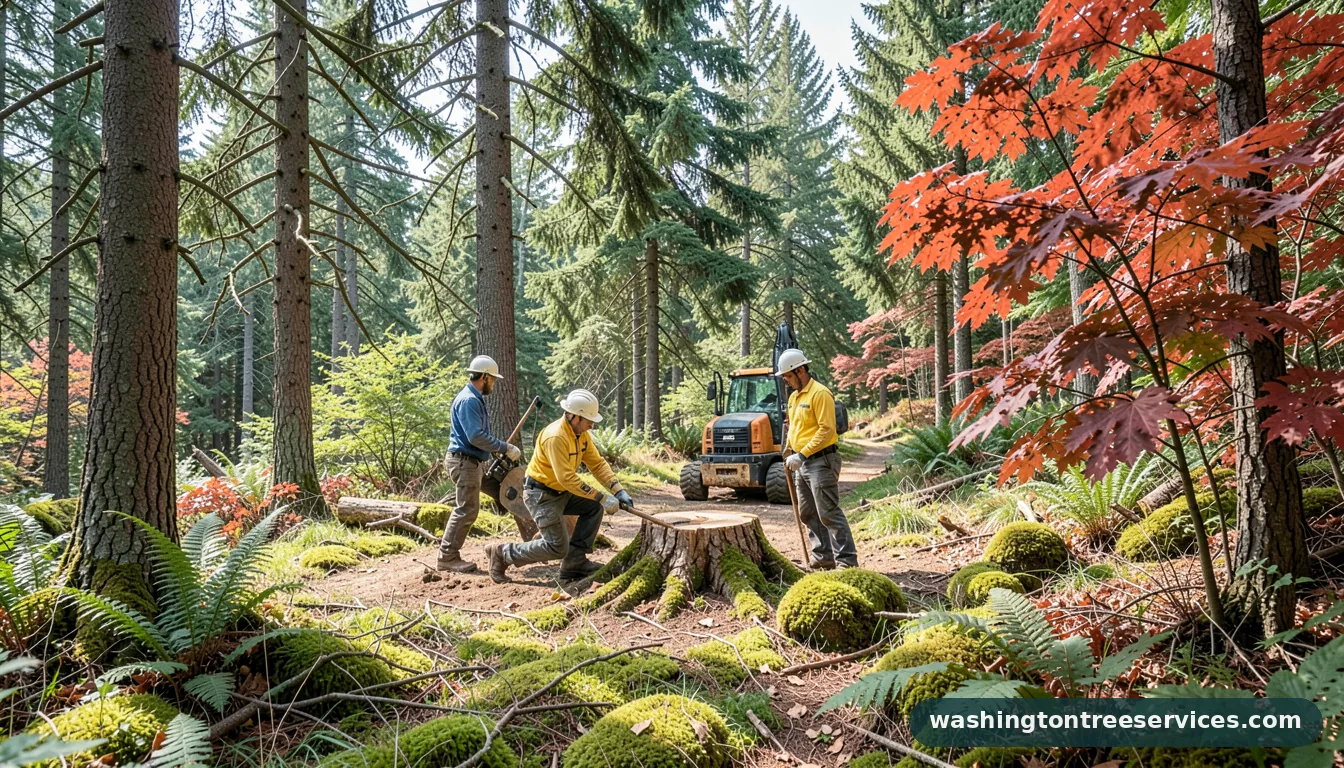 affordable stump grinding - completed tree work by Washington Tree Services