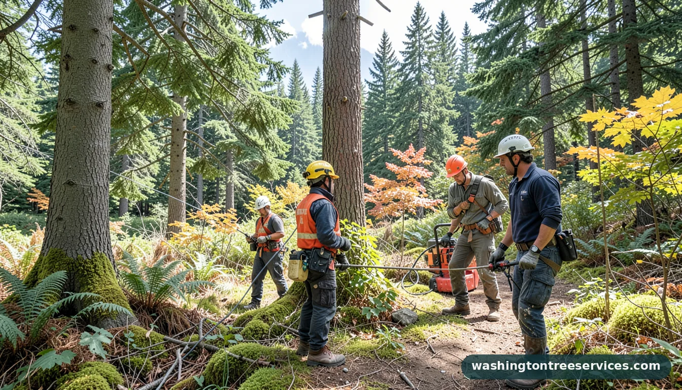 alex tree service reviews - certified arborists at work in Washington