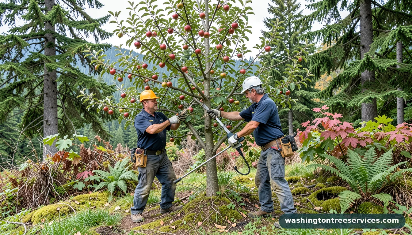 apple tree pruning mistakes - certified arborists at work in Washington