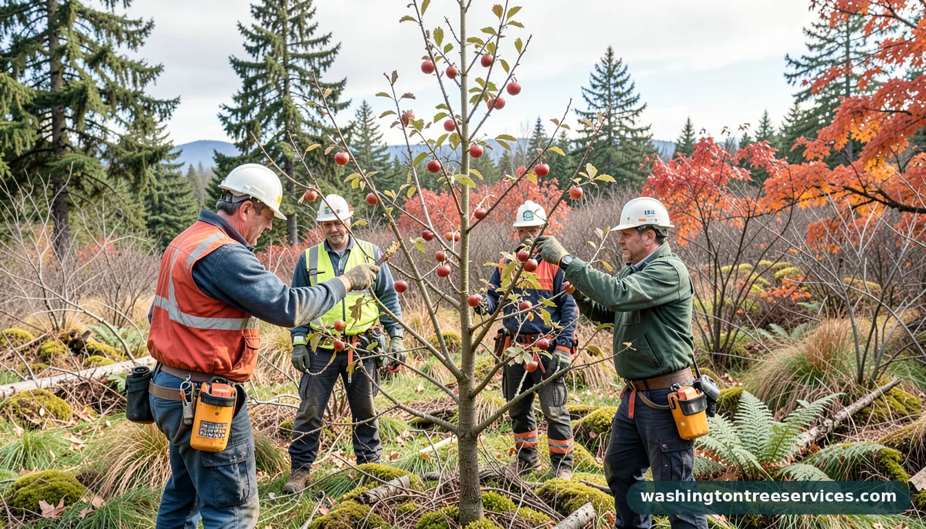 Professional equipment for apple tree pruning winter in Washington apple tree pruning winter - tree service equipment and crew in Washington