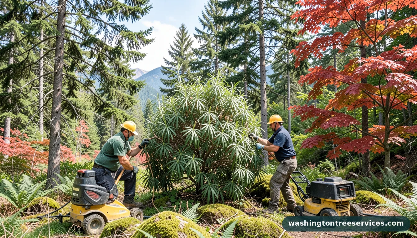 arbor vitae browning - completed tree work by Washington Tree Services