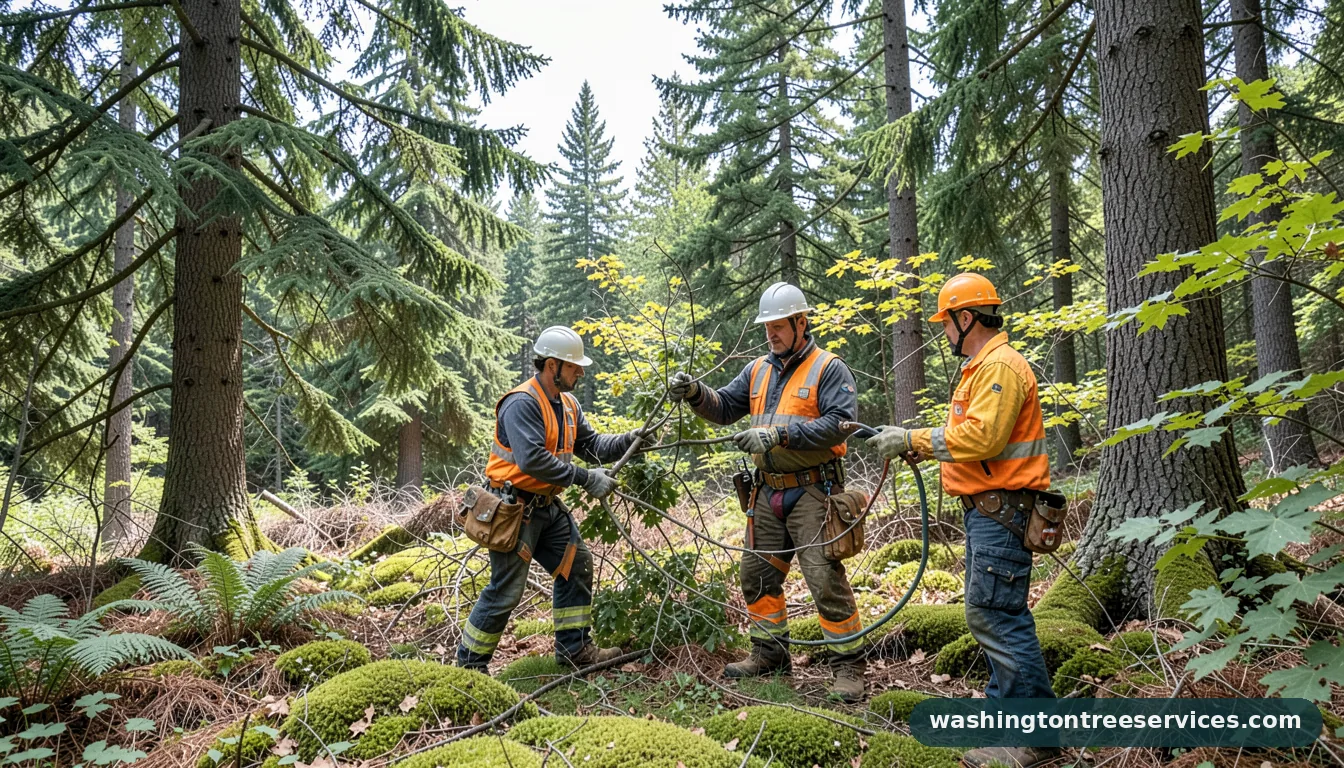 arborist bellevue wa - tree service equipment and crew in Washington