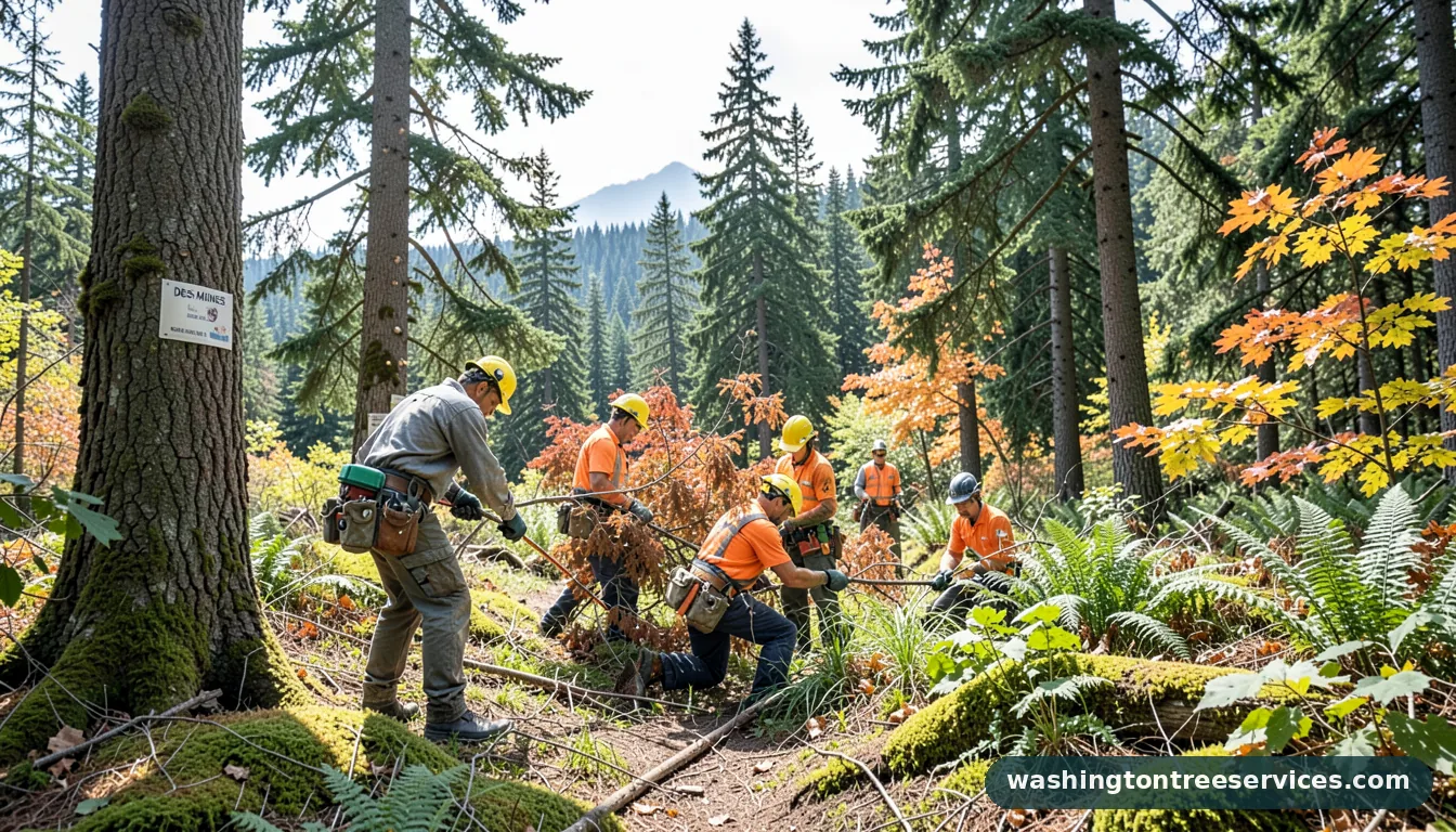 arborist des moines - tree service equipment and crew in Washington