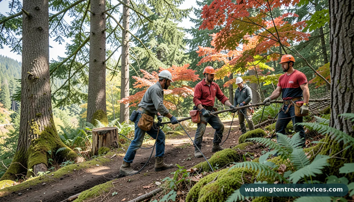Certified arborists handling arborist in seattle in Washington arborist in seattle - certified arborists at work in Washington
