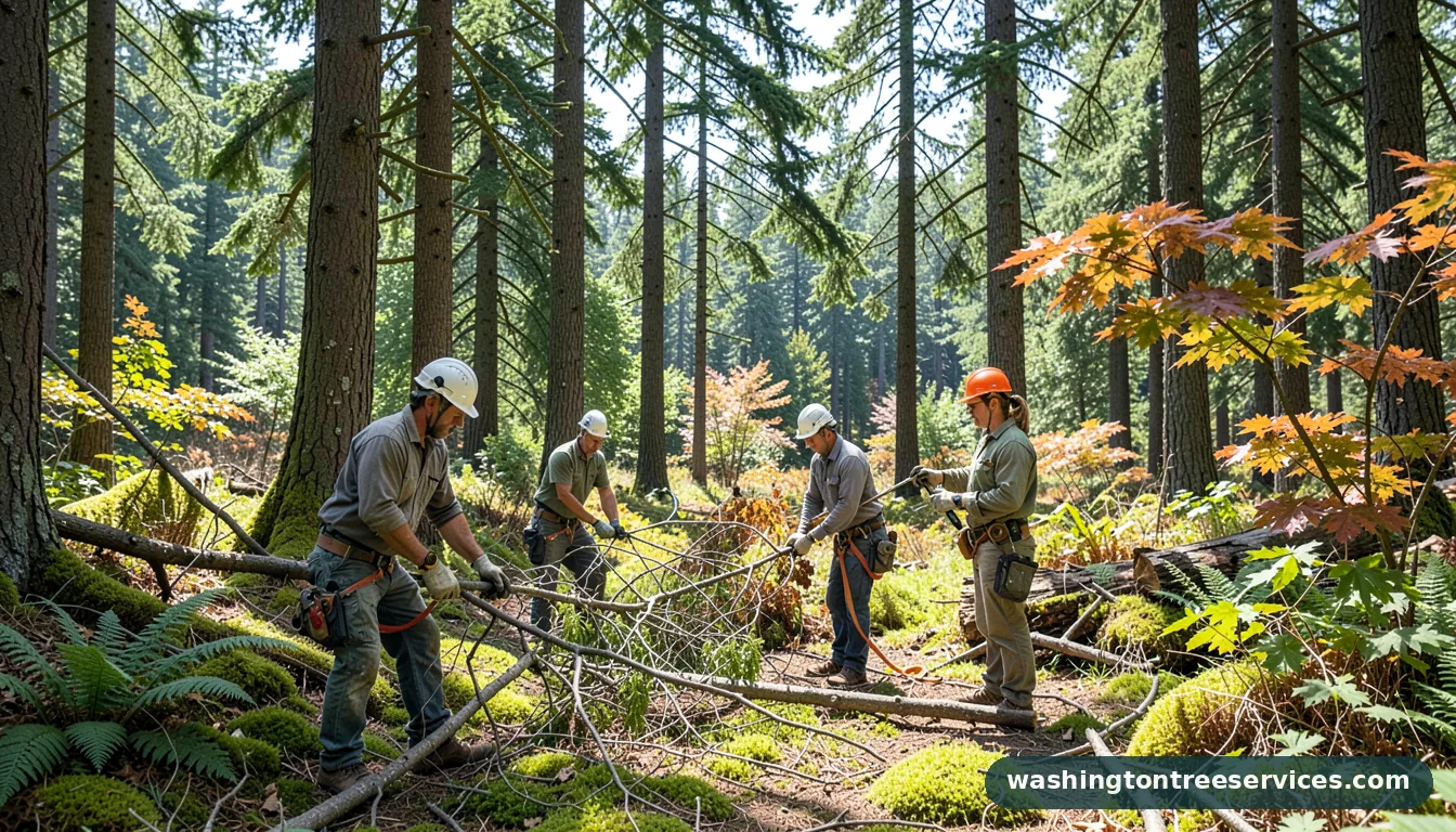 arborist puyallup - tree service equipment and crew in Washington