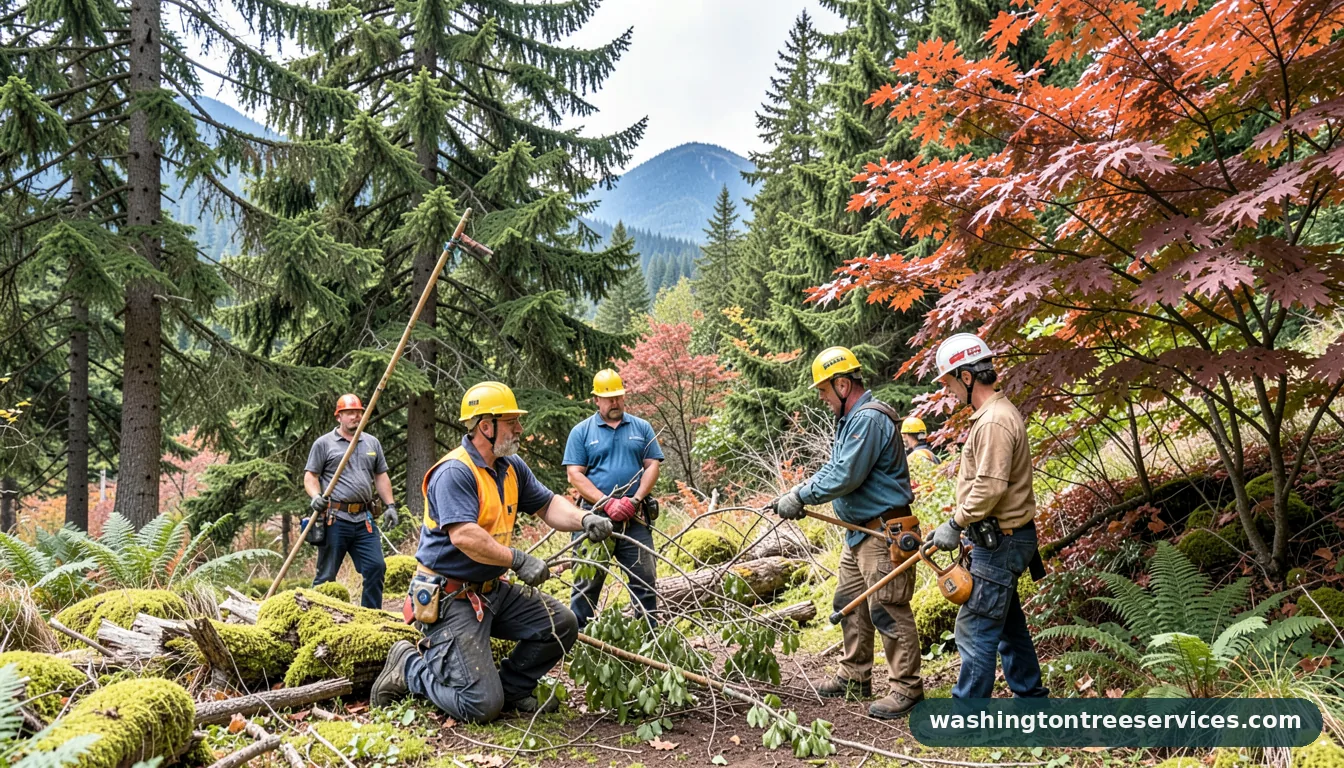 Certified arborists handling arborist report in Washington arborist report - certified arborists at work in Washington