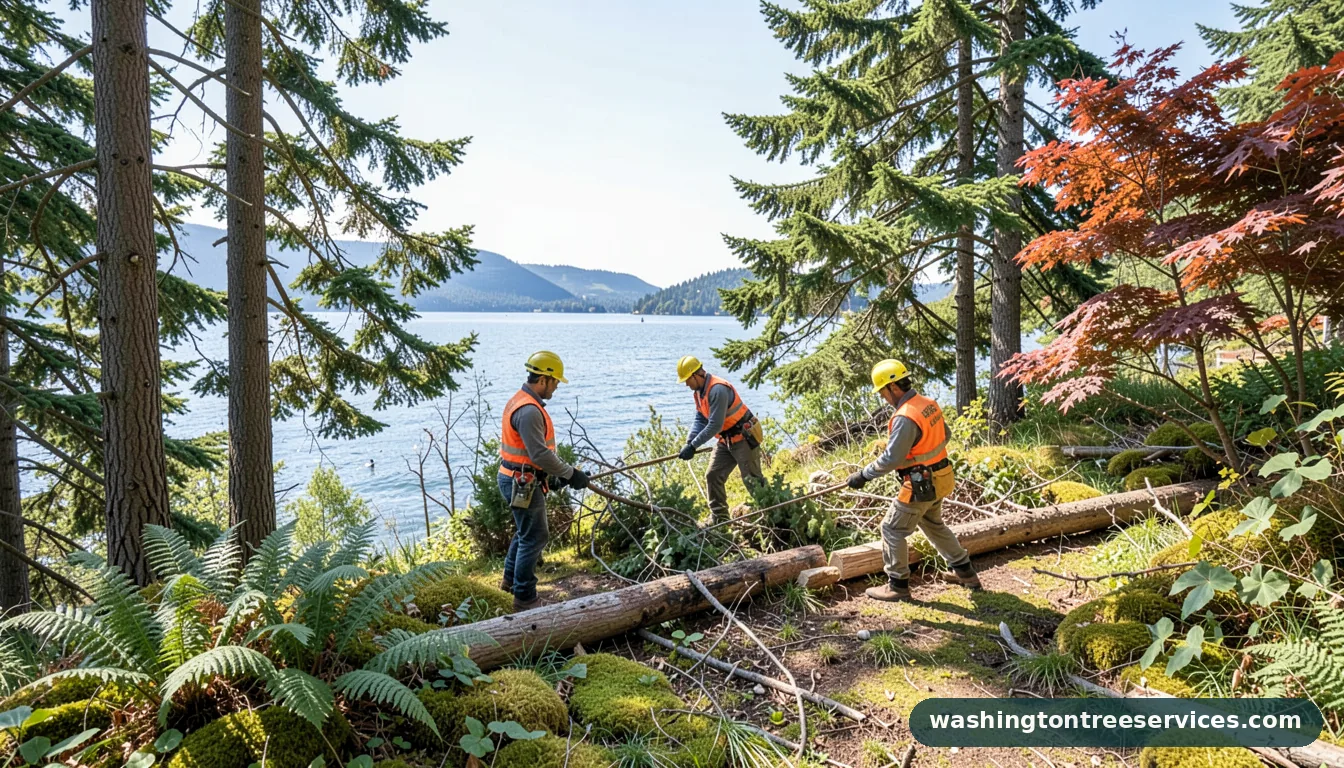 arborist shoreline - tree service equipment and crew in Washington