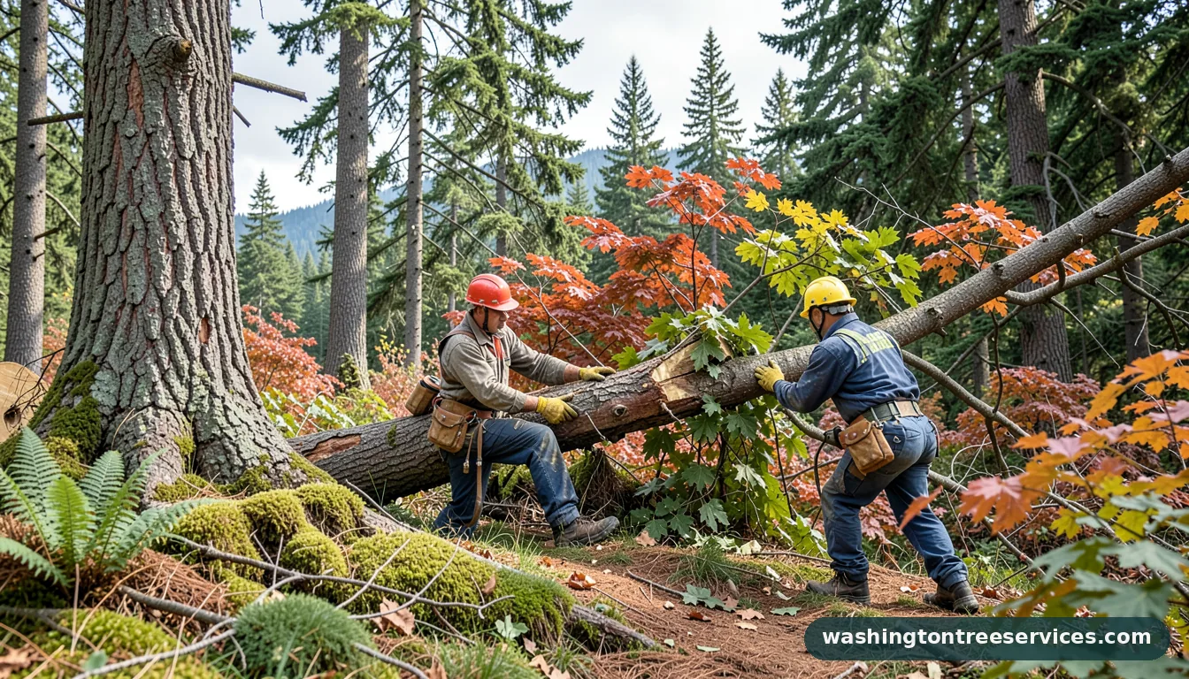 arborist tree felling - tree service equipment and crew in Washington