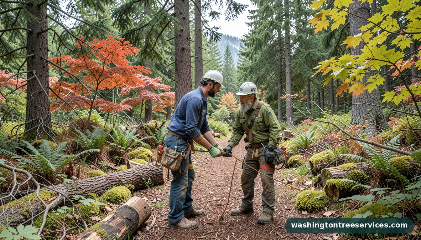 arborist wood chips near me - tree service equipment and crew in Washington