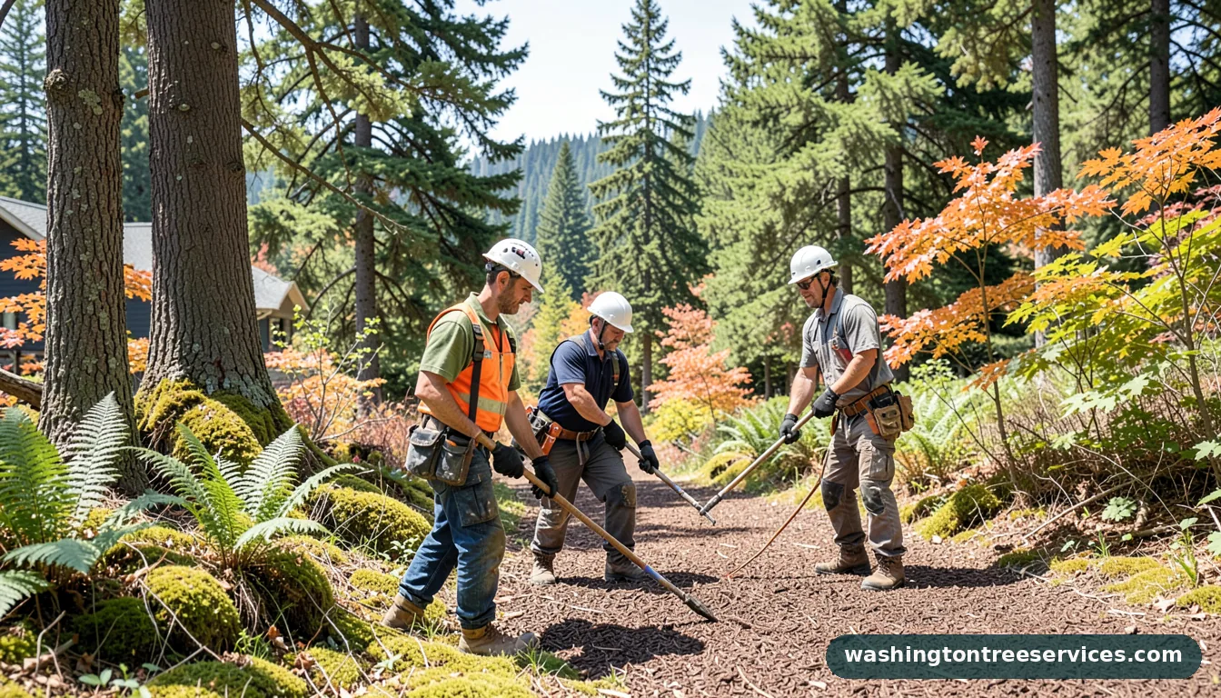 arborist wood chips near me - completed tree work by Washington Tree Services