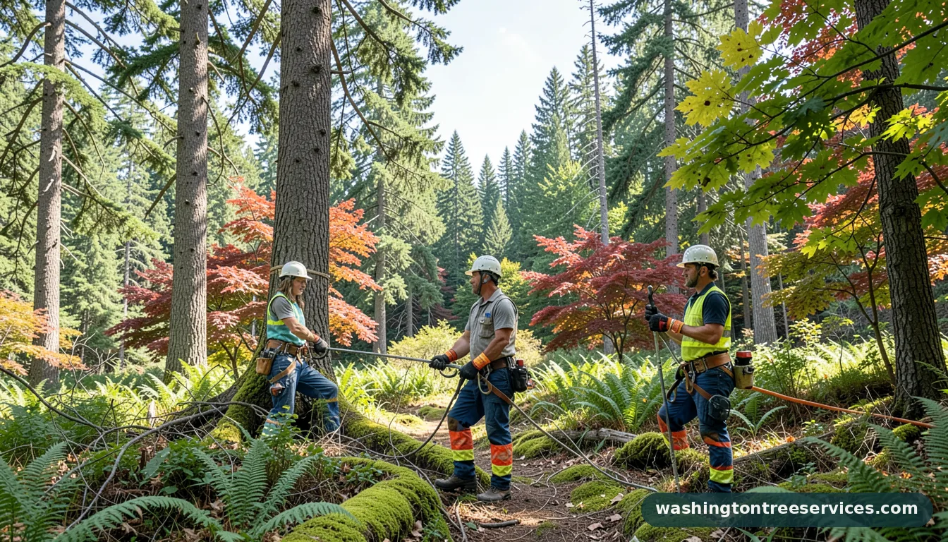 arborists bellevue - tree service equipment and crew in Washington