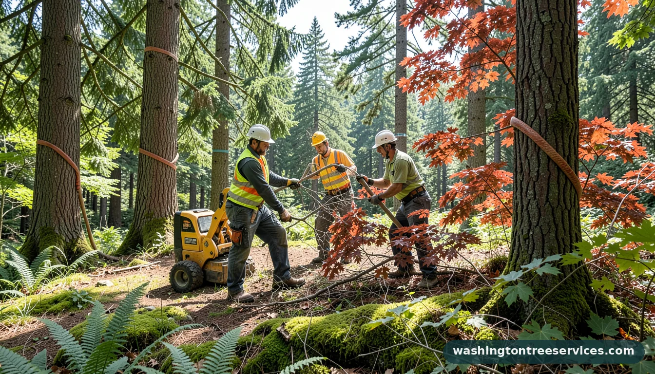 Certified arborists handling arborists seattle in Washington arborists seattle - certified arborists at work in Washington