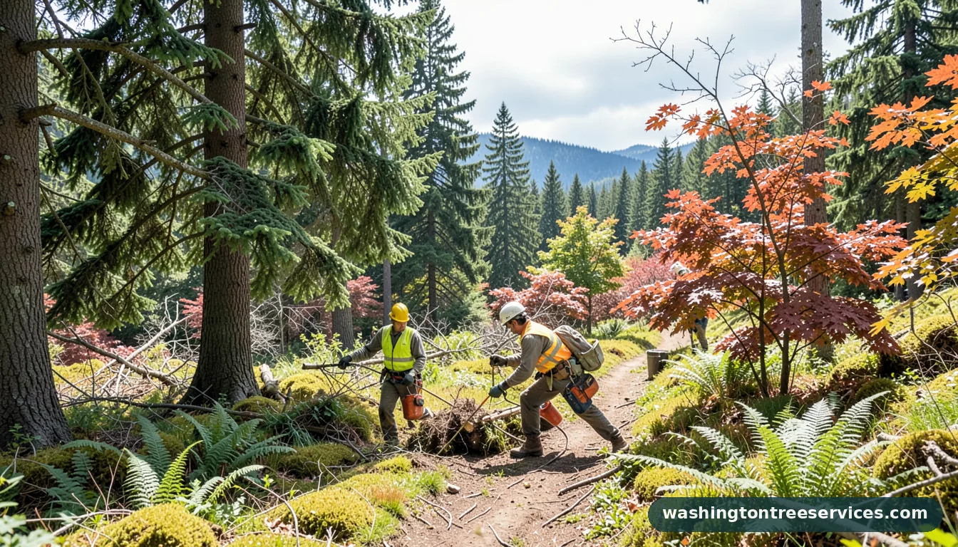 Completed arborists project by Washington Tree Services arborists - completed tree work by Washington Tree Services