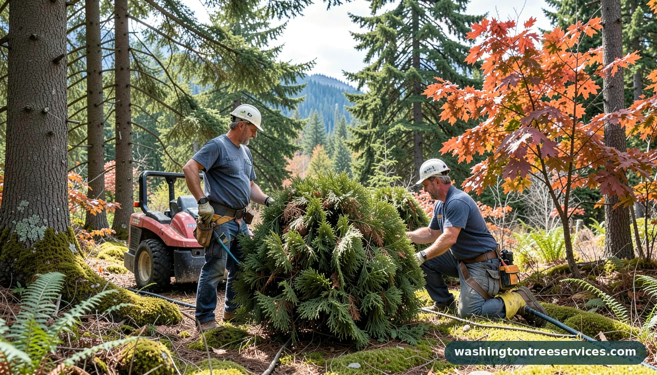 Certified arborists handling arborvitae browning in Washington arborvitae browning - certified arborists at work in Washington