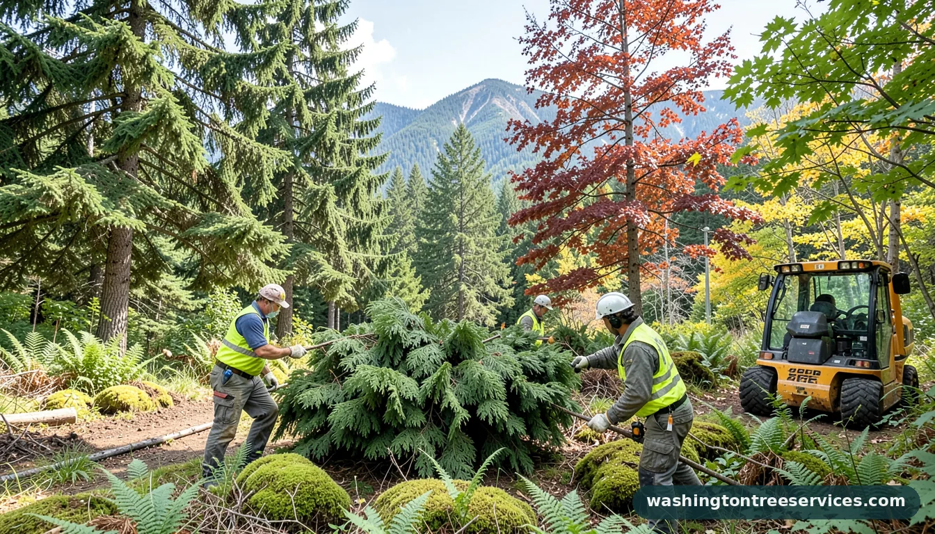arborvitae bug infestation - completed tree work by Washington Tree Services