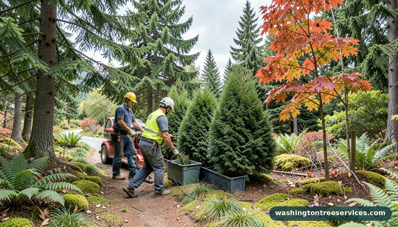 arborvitae care - completed tree work by Washington Tree Services
