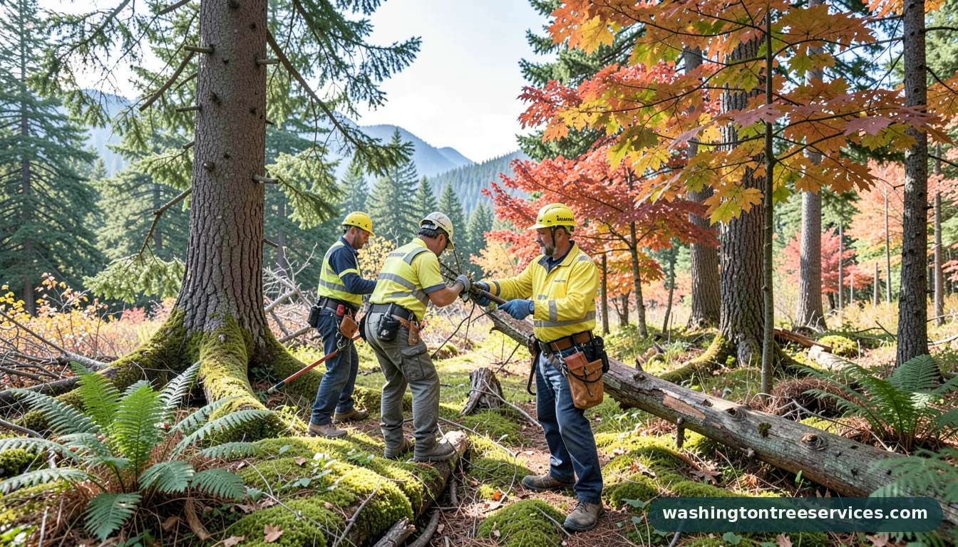 asplundh tree trimming - tree service equipment and crew in Washington