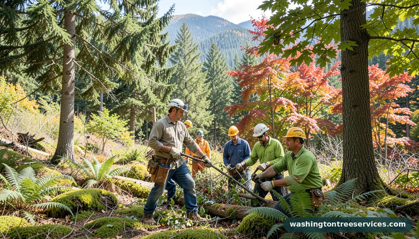 Professional equipment for average cost of a tree trimming in Washington average cost of a tree trimming - tree service equipment and crew in Washington